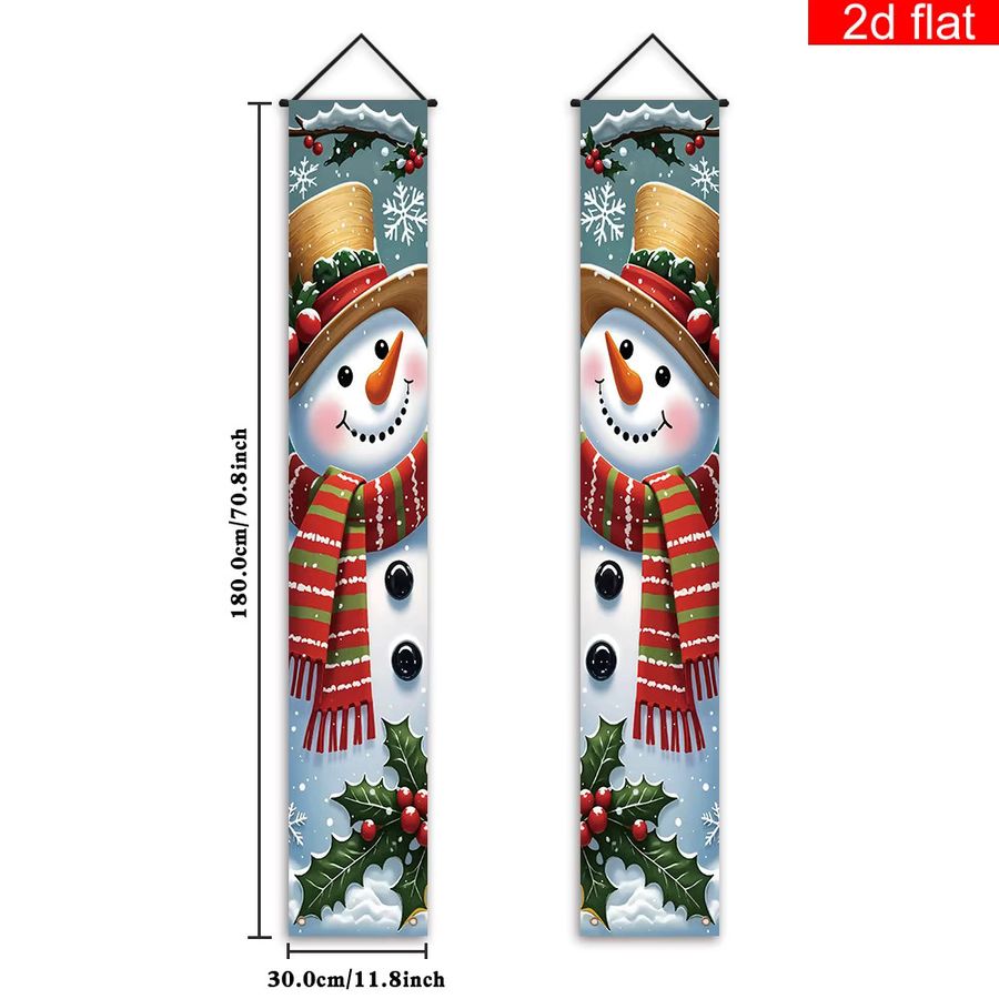 VIKAMA Weihnachtsdekoration Schneemann Banner Couplet für die Tür als Winter-Urlaubsdekoration - Bild 4