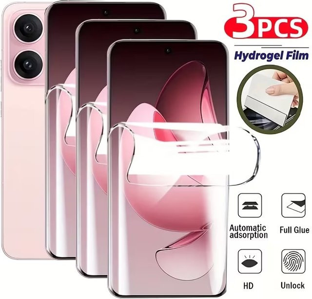 3er Pack Hydrogel-Displayschutzfolie für OPPO Reno 12 13 14 Pro Plus 11 10 8T 7 5G Lite 6 Pro, transparent - Bild 1