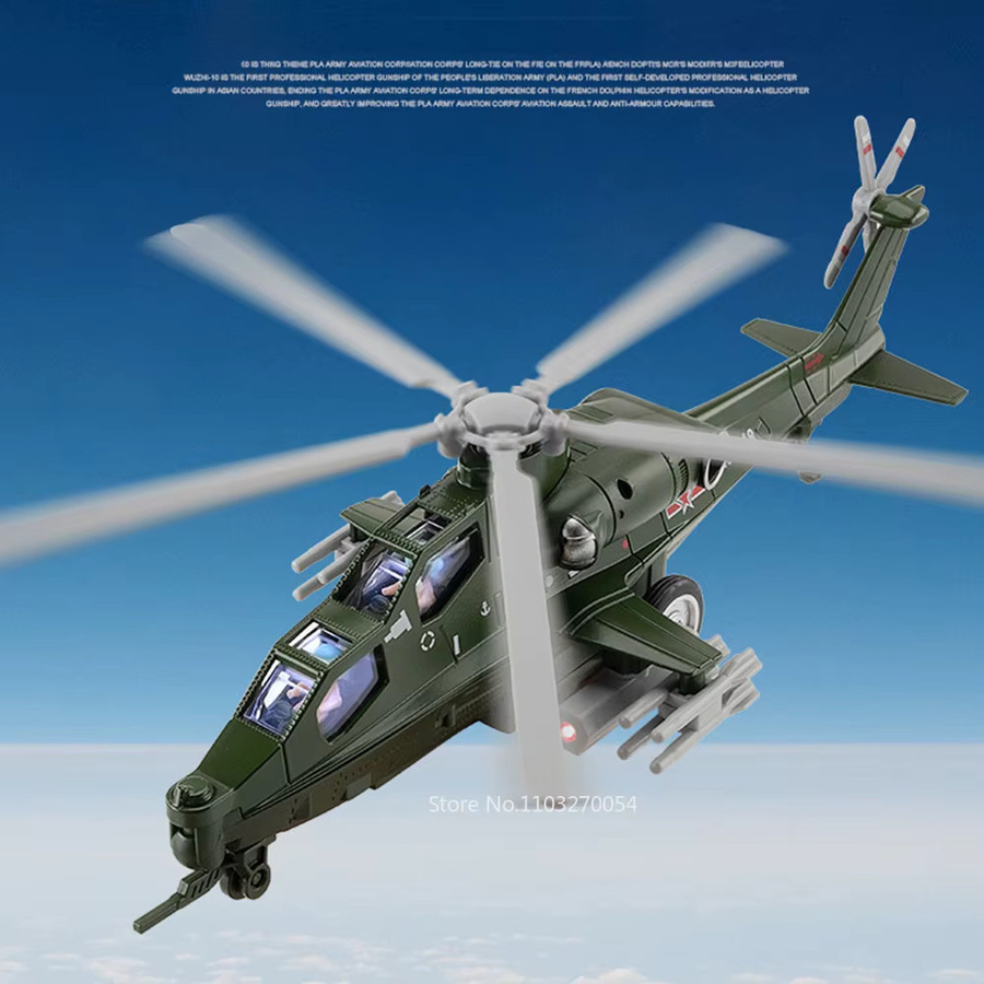 MAKEDA CAIC Z-10 Flugzeug Modell Legierung mit Sound und Licht Green - Bild 5