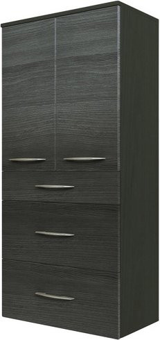 HELD MÖBEL Badschrank Florida in Grau mit Soft-Close-Türen und Schubladen, Wandmontage, Breite: 60 cm, Höhe: 130 cm, Tiefe: 35 cm - Bild 1