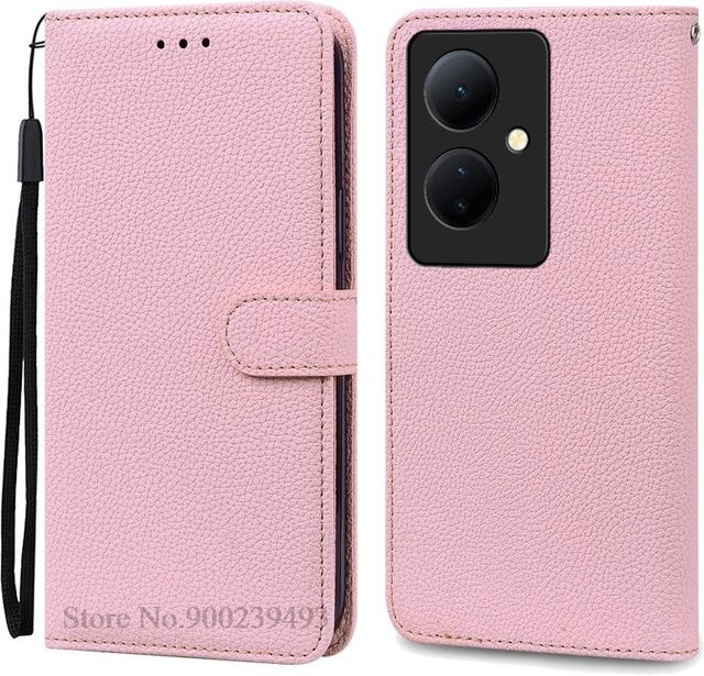 Lederhülle für Vivo V29 Lite 5G als Brieftasche und Klapphülle in Rosa - Bild 1