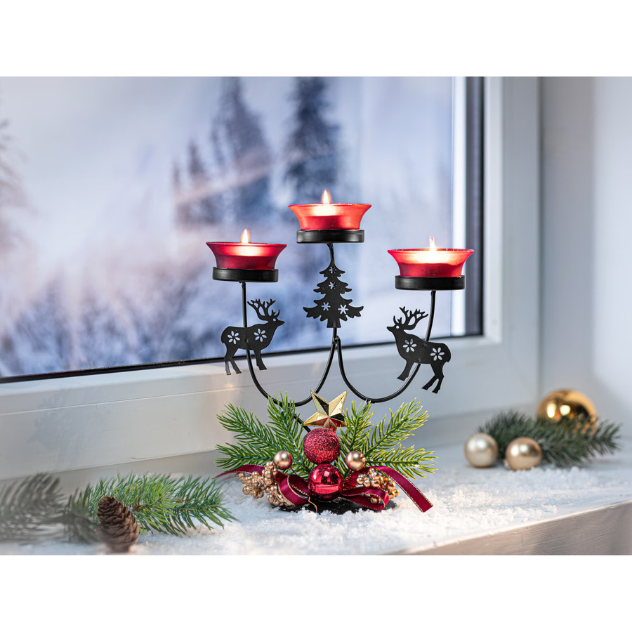 Teelichthalter Weihnachts-Eleganz von viva domo in Mehrfarbig aus Metall - Bild 2