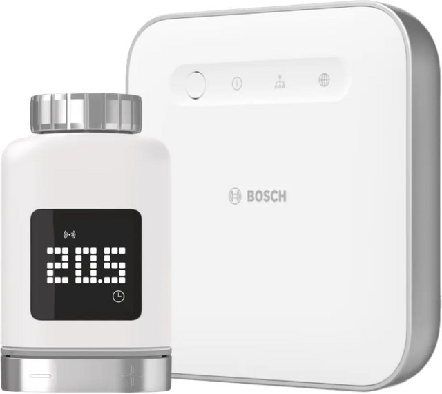 Bosch Smart Home Set bestehend aus Smarter Thermostatkopf 2 und Smart Home Controller 2 in Weiß mit App-Steuerung und WLAN-Integration - Bild 1