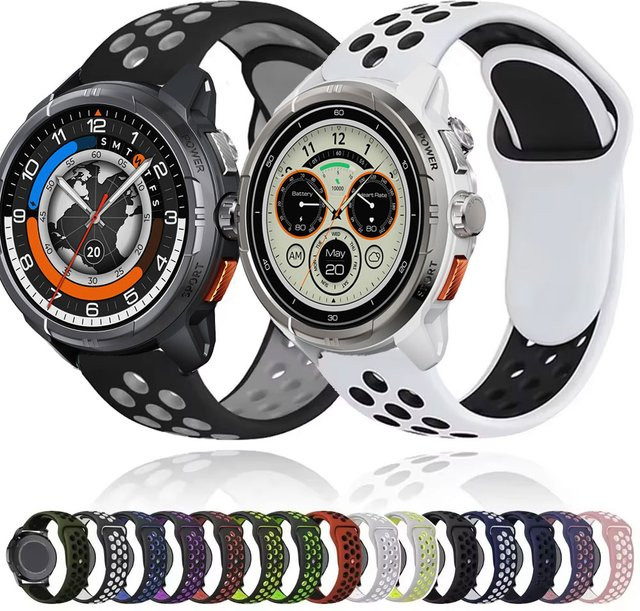 jansin Uhrenarmband Silikon, 20 22mm, Schwarz, Unisex - Bild 1