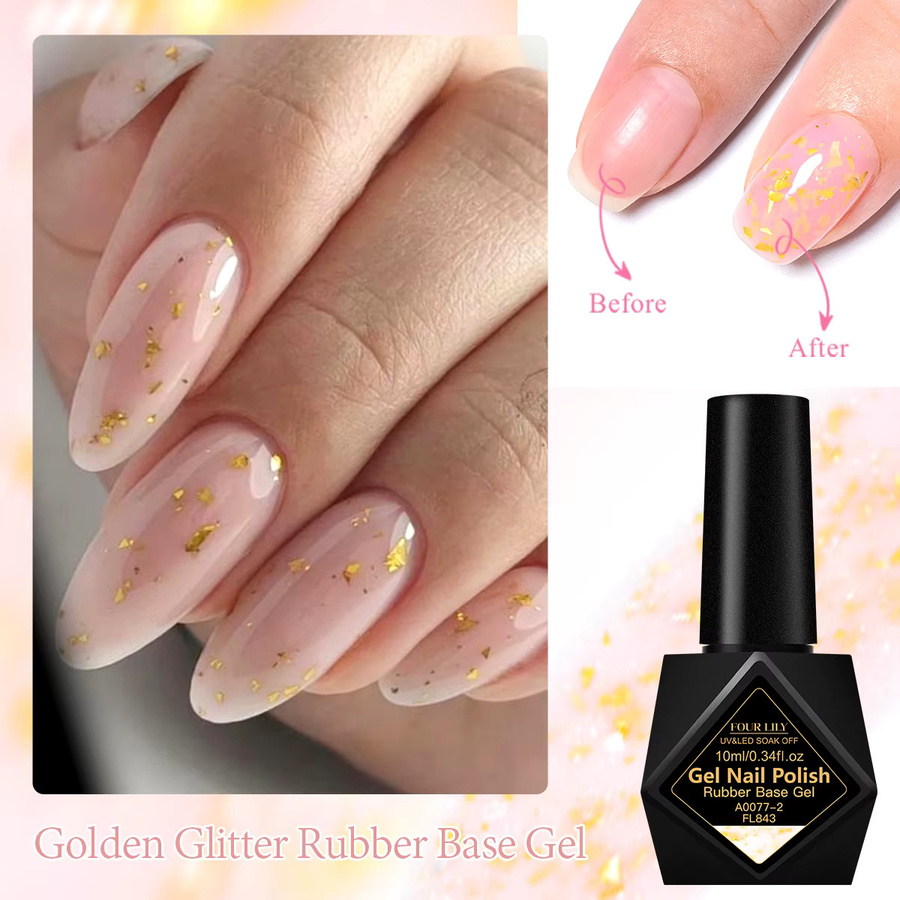 VIER LILY Golden Glitter Pailletten Gel Basis, 10 ml - Bild 3