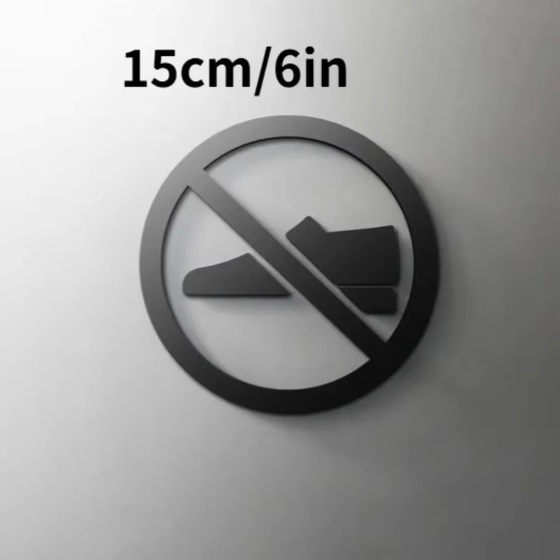 CIFBUY 3D Acryl-Schild Keine Schuhe in Schwarz, Selbstklebende Wanddekoration für Türen und Wände - Bild 3