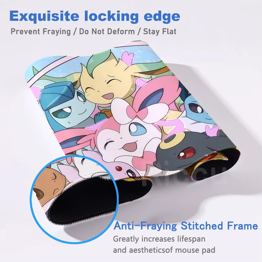 Potdemiel XXL Mauspad mit Anime Eevee HD-Druck in Multicolour für PC-Gaming und Schreibtisch - Bild 2