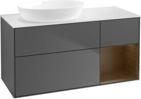 V&B Waschtischunterschrank Finion mit Wandbeleuchtung, Farbe: Weiß/Anthrazit/Grau, Breite: 120 cm, Tiefe: 50,1 cm, Höhe: 50,1 cm - Bild 1