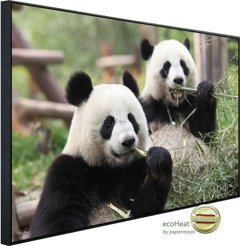 papermoon EcoHeat Infrarotheizung Riesige Pandas in Bunt mit Matt-Effekt, App-Steuerung und Überhitzungsschutz - Bild 1