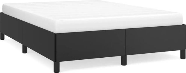 vidaXL Bettgestell gepolstert in Schwarz aus Kunstleder, B/T/H: 140 x 200 x 35 cm (Höhe: 143 cm, Länge: 203 cm) - Bild 1