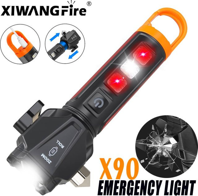 XIWANGFIRE Zoombare Taschenlampe mit 200 m Strahl, 5 Modi, Typ-C wiederaufladbar und IPX4 wasserdicht - Bild 1