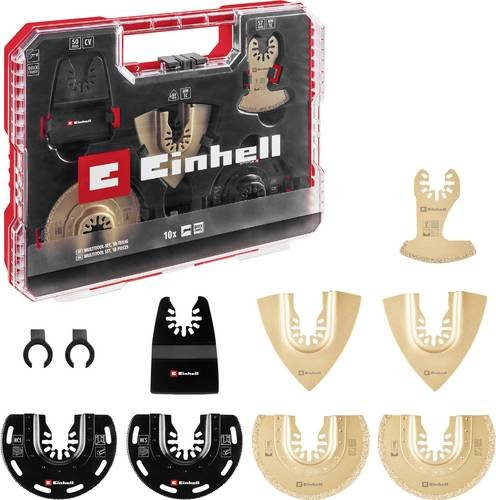 Einhell Multitool-Set XL Plus-Case mit 10-teiligem Zubehör und Sägeblättern in Schwarz und Transparent - Bild 2