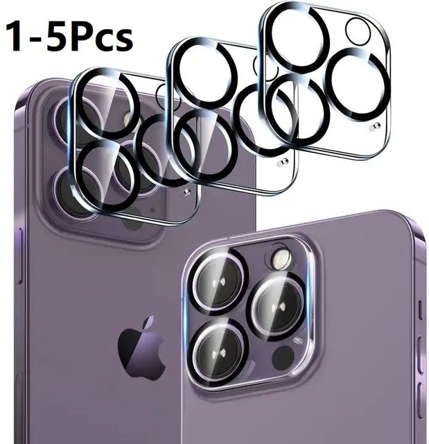 Kamera-Objektivschutz Set für iPhone 14 Pro Max 6,7 Zoll und iPhone 15 14 13 12 Pro 6,1 Zoll in Transparent mit Ultra HD Qualität - Bild 1