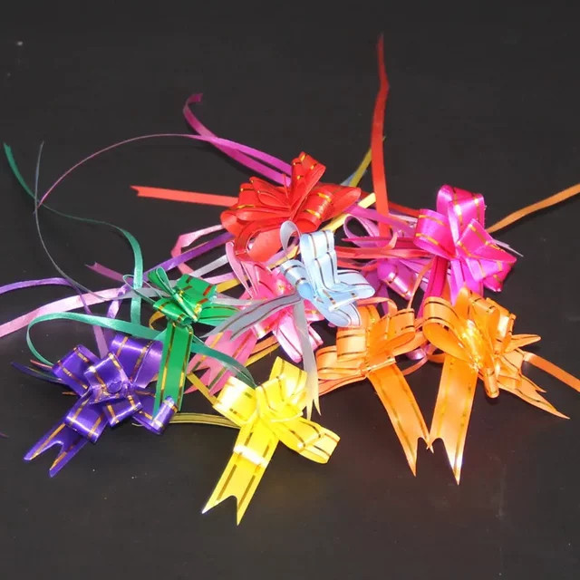 100 Stück handgezeichnete Blumen-Schleifenbänder in Orange für deine Geschenkbox-Verpackung - Bild 1