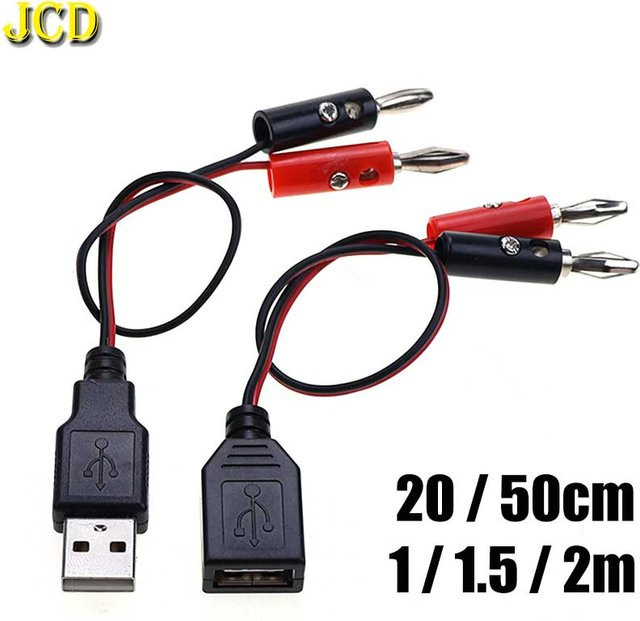 JCD USB-A auf 4-mm-Bananenstecker Testkabel Verbindungskabel - Bild 1