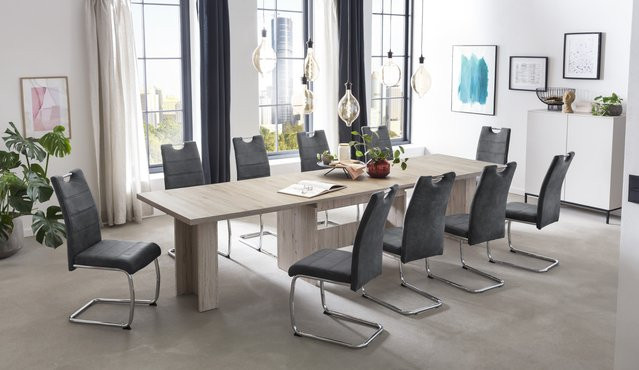 Essgruppe Hela Lia II in Sandeiche und Anthrazit mit Microfaser, B/H/T: 320 x 76 x 90 cm - Bild 1