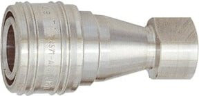Riegler Hydraulikkupplung beidseitig absperrbar aus Edelstahl in Silber, G 3/4 IG NW 13, Werkstoff 1.4305 - Bild 1