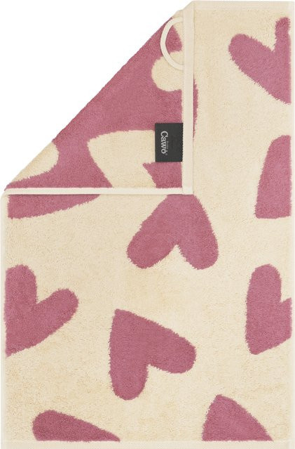 Cawö Gästetuch HEART BEATS HEARTS in Beere und Lila aus Baumwolle, Breite: 50 cm, Höhe: 30 cm - Bild 1