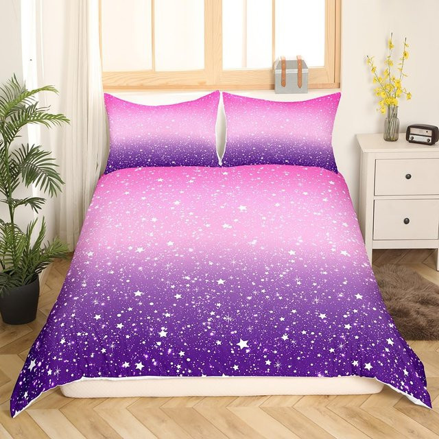 JMG Household Supplies Bettwäscheset mit Ombre-Farbverlauf in Blau, Weiß und Violett, Microfaser, B/H: 135 x 200 cm - Bild 1