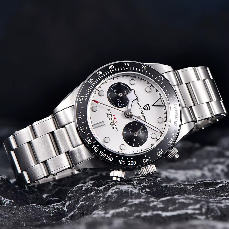 PAGANI DESIGN Chronograph, Quarz, Edelstahl, Weiß, Herren - Bild 3
