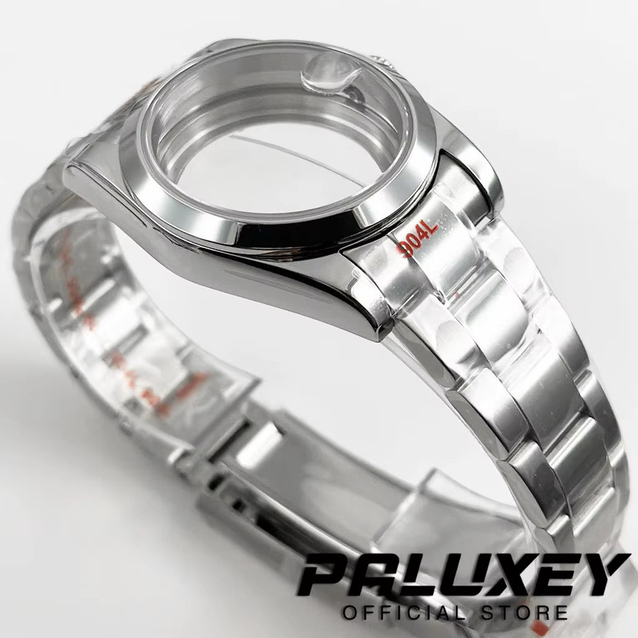 PALUXEY Uhrengehäuse Oyster-Armband, Edelstahl, Silber, Saphirglas, 36mm/40mm - Bild 3