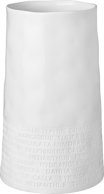 Weiße Keramikvase aus Porzellan für den Tisch, Rund, Höhe: 20,0 cm, Breite: 10,0 cm, Tiefe: 10,0 cm - Bild 1