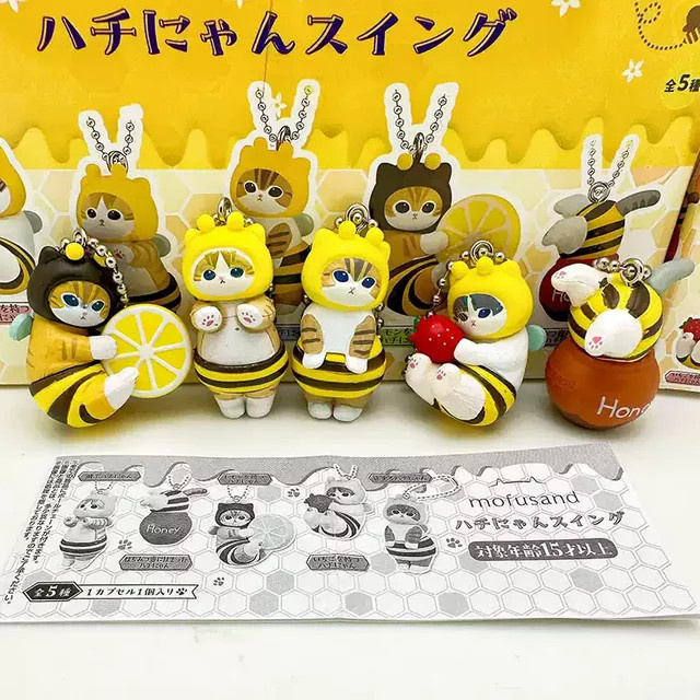 Mofusand Honigbienen-Katzenfigur Schlüsselanhänger Blind Box, Einzelfigur - Bild 1