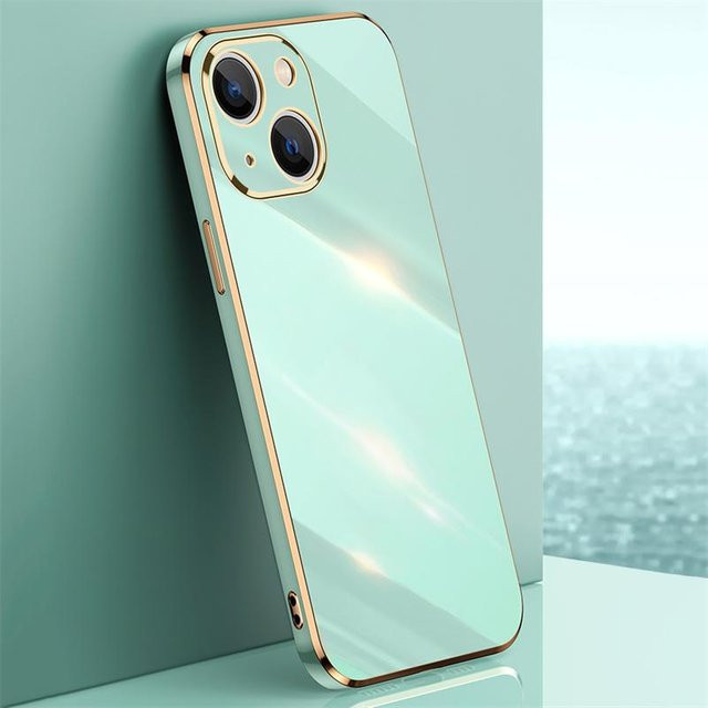Luxus 6D Galvanik Quadratische Stoßfeste Handyhülle für Samsung Galaxy S23 Ultra Plus S24 S21 S20 FE S10 S9 S23 FE S22 S21 FE S20 FE S10 S9 A52 in Grün - Bild 1