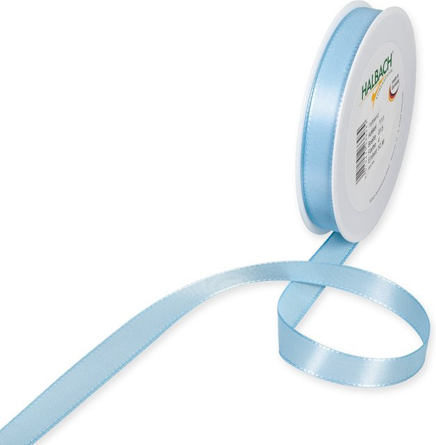 Halbach Taftband aus 100% Polyester, Hellblau, Breite: 1,5 cm, Länge: 10 m - Bild 1