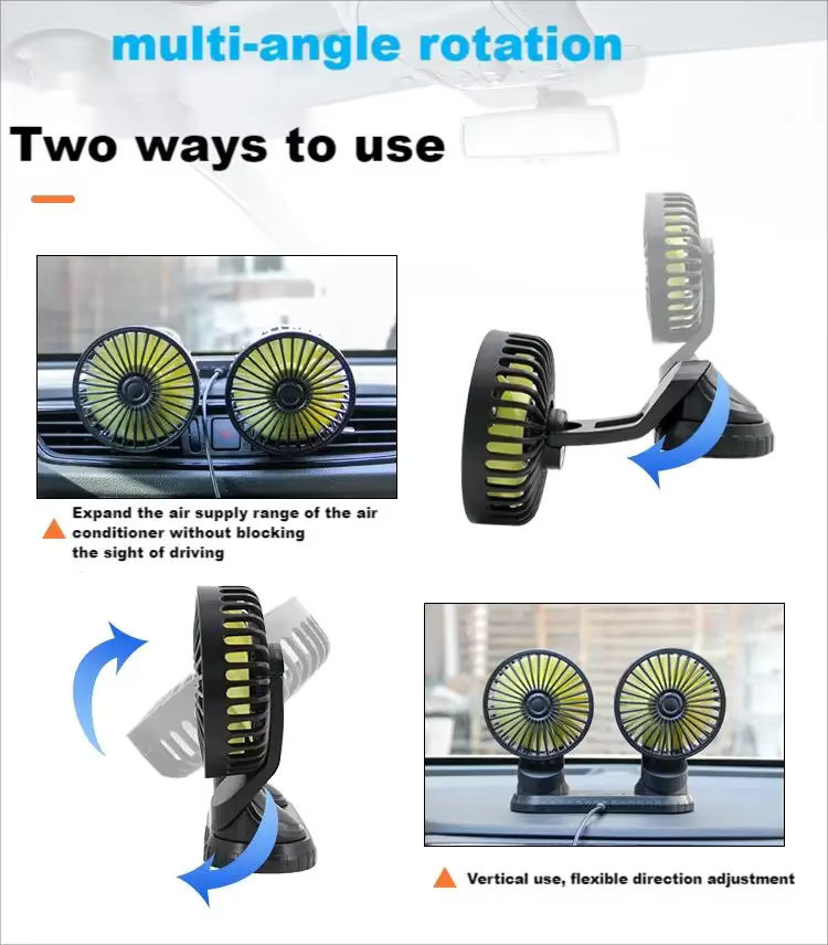EAFC Mini Auto Lüfter Schwarz mit 360 Grad Rotation und USB-Anschluss für Auto und Zuhause - Bild 4