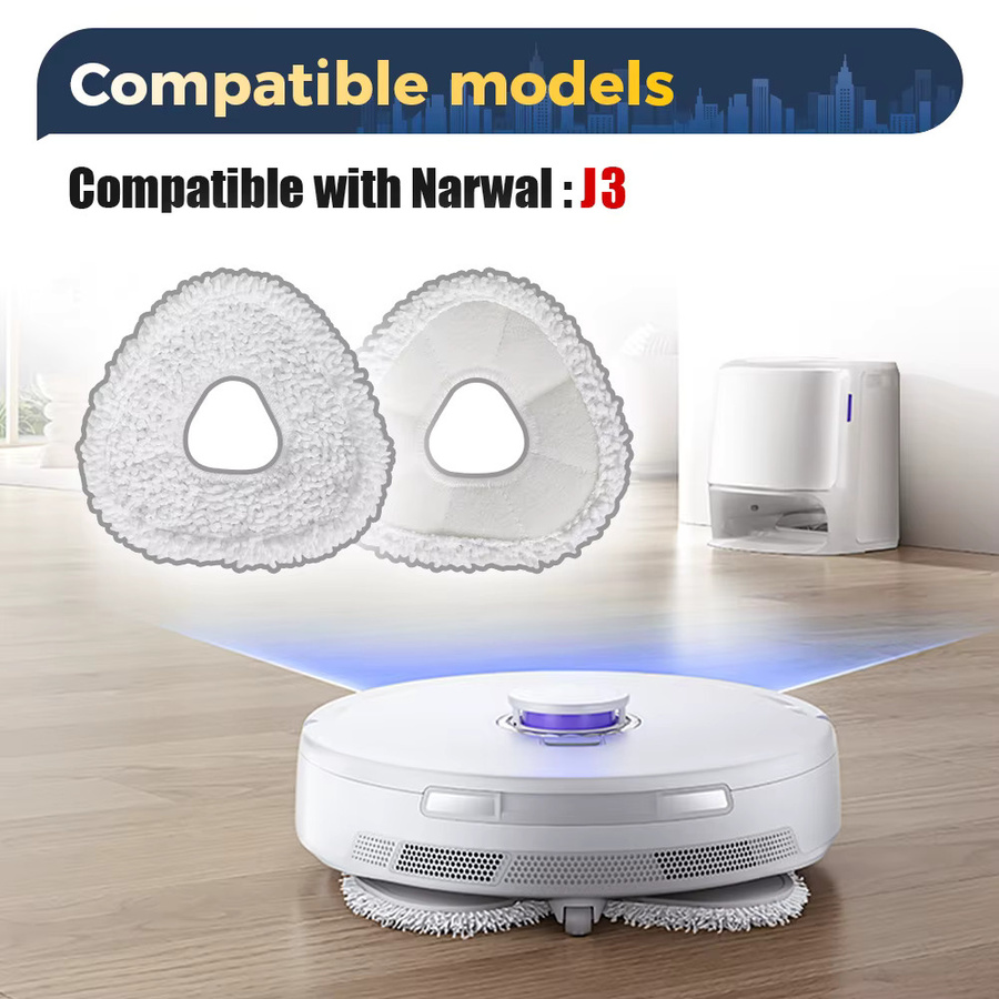 WINDNINJA Mopp-Tücher in Weiß für Narwal J3 J4 Freo X Ultra J4 Lite J5 Freo Z Ultra Roboter Staubsauger Ersatzteile und Zubehör - Bild 2