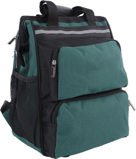 Koogeelife Werkzeugtaschen-Rucksack aus Canvas in Grau und Grün mit großem Fassungsvermögen und mehreren Fächern - Bild 1