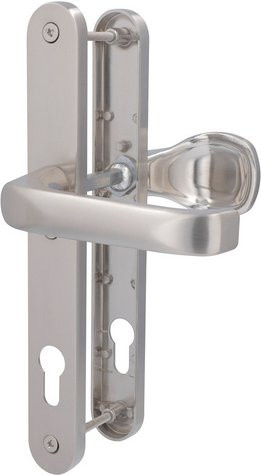 ALPERTEC Schmalrahmengarnitur aus satinierter Edelstahl in Silber mit Knopf - Bild 1
