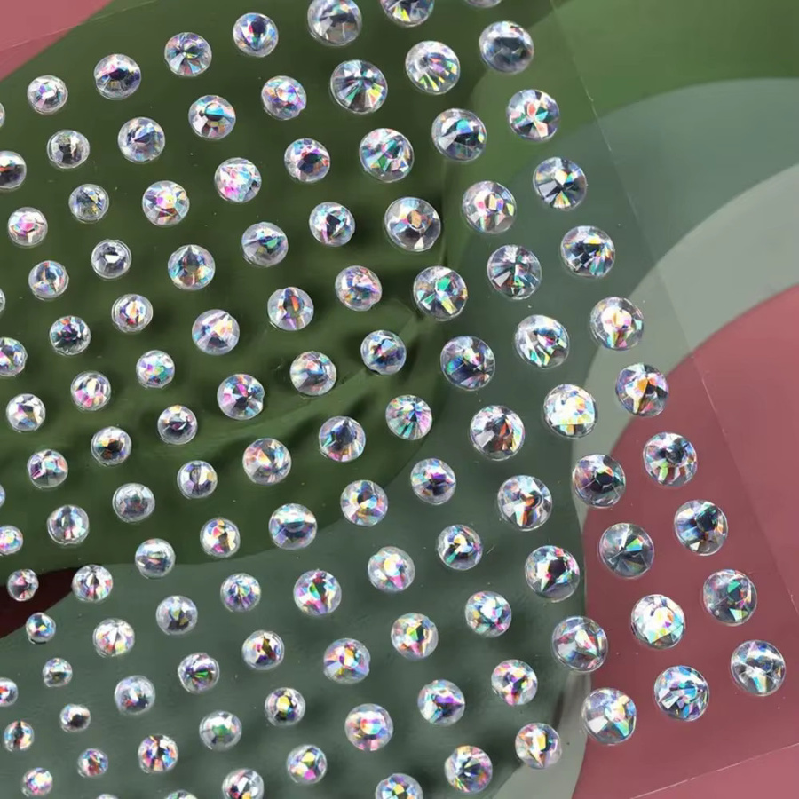 3D Imitation Kristall Strass Auge Gesicht Aufkleber, 2 Stück - Bild 2