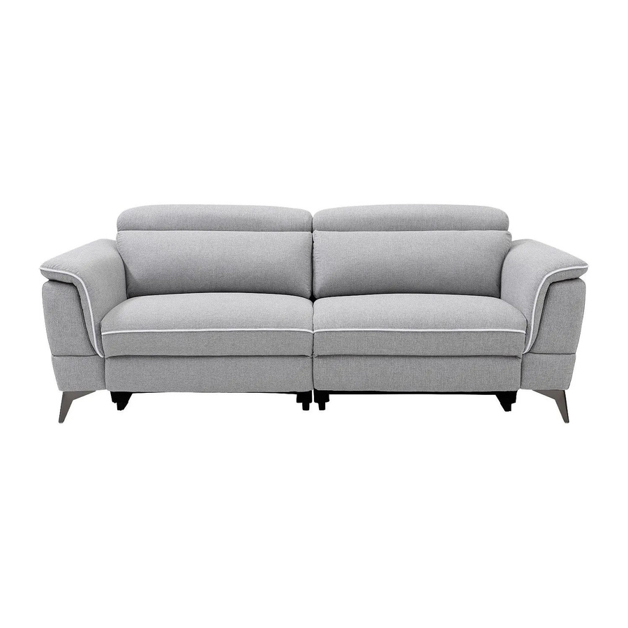 Vente-unique Relaxsofa Macari in Hellgrau mit Stoffbezug, Breite: 216 cm - Bild 2