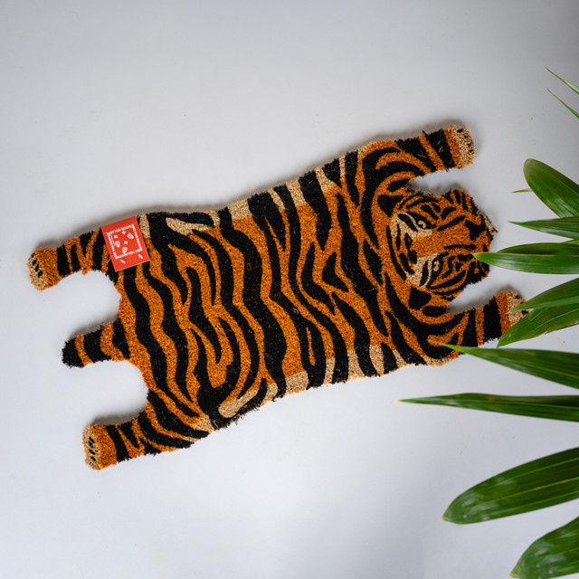 Kokos Fußmatte Tiger von BLUME2000, Green Living, Multicolor, B/T: 75,6 x 75,6 cm - Bild 1