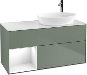 V&B Waschtischunterschrank Finion mit Wandbeleuchtung, Weiß lackiert, Breite: 120 cm, Tiefe: 50,1 cm, Höhe: 50,1 cm - Bild 1