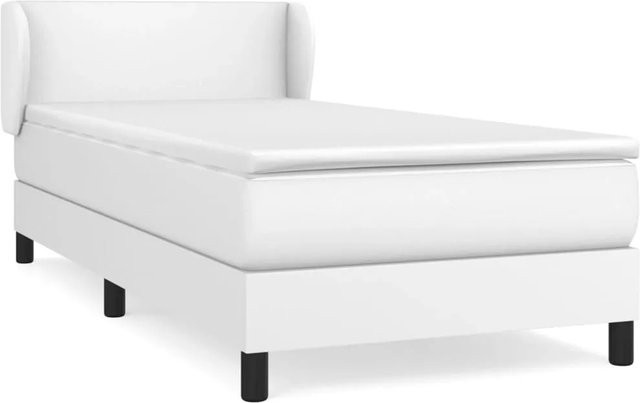 vidaXL Boxspringbett Hybrid mit Matratze und Taschenfederkern, Weiß, B/T: 100 x 200 cm - Bild 1