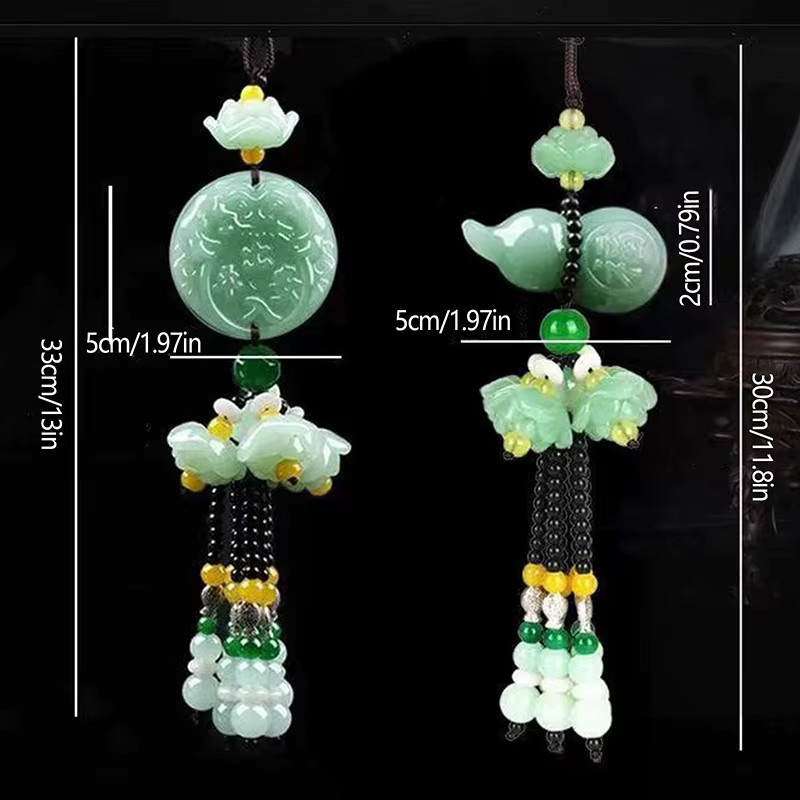 JETTING Buddha Statue Auto Anhänger aus grüner Jade-Nachahmung als dekorativer Talisman für dein Auto - Bild 3