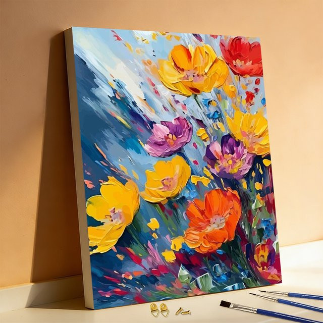 Huacan Malen nach Zahlen Set Blumen-Ölgemälde DIY-Set für Erwachsene in Multicolour - Bild 1