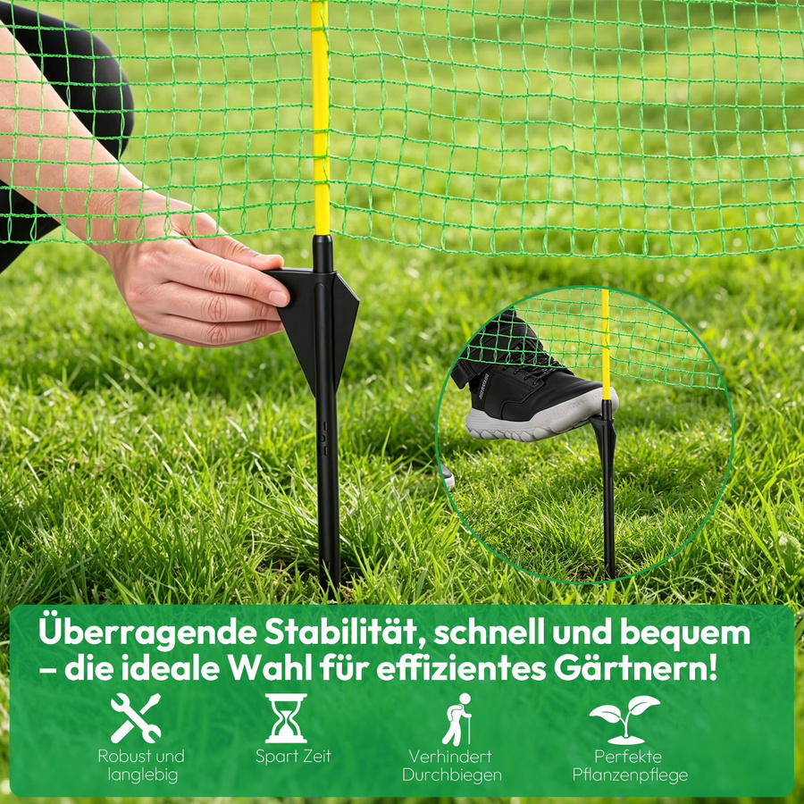 Temporärer Zaun-Bausatz mit Erdnägeln, grüner Maschenzaun aus Drahtgeflecht, Höhe: 90 cm - Bild 2
