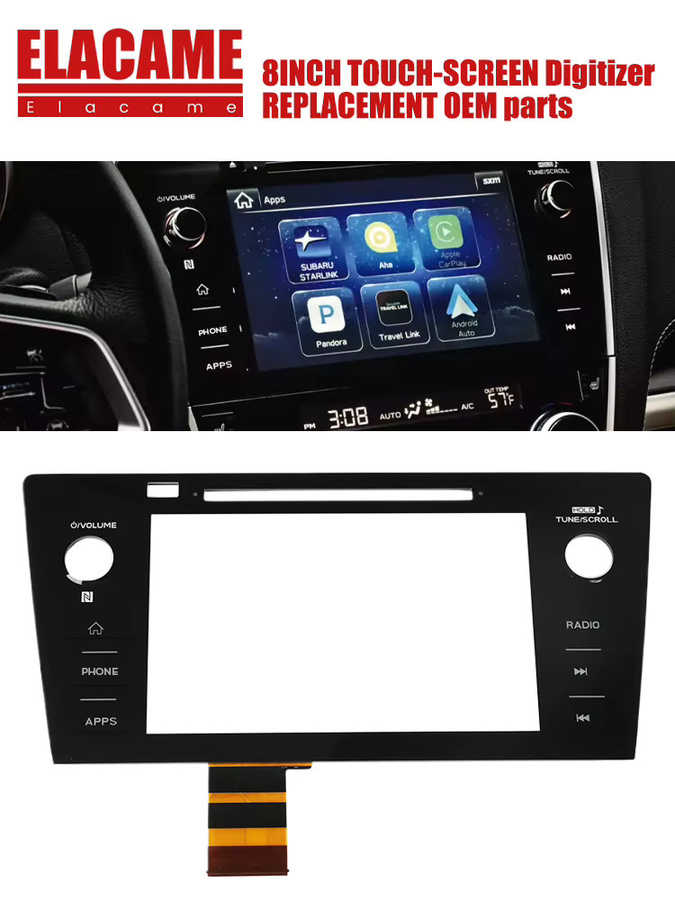 ELACAME 8 Zoll Touchscreen-Digitizer für Subaru Legacy Outback 2018-2019, Farbe: Schwarz, Ersatzteil für Autoradio 86431-AL66A (LHD) - Bild 7