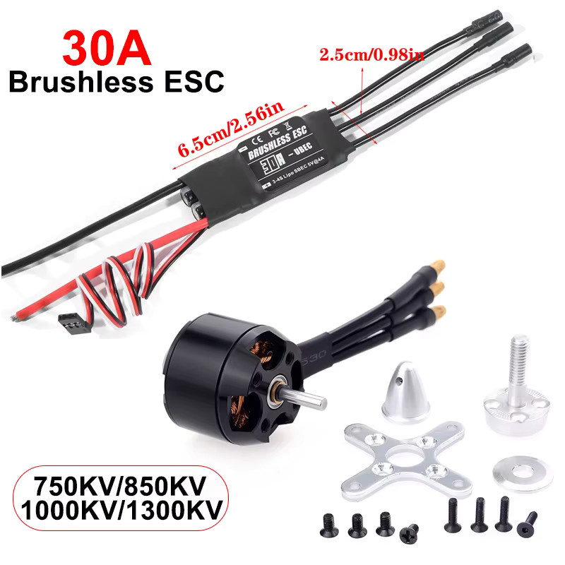 ÜBERTREFFEN HOBBY Bürstenloser Motor mit 30A ESC, RC Starrflügel FPV Drohnen Segelflugzeug Warbird Flugzeug Spielzeug - Bild 3