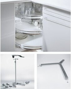 Hettich Eckschrankdrehbeschlag Revo 90° 9080040 KB 800mm in Silber aus Stahl - Bild 1