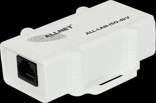 ALLNET RJ45 Ethernet LAN Isolator ALL-LAN-ISO-4KV in Weiß - Bild 1