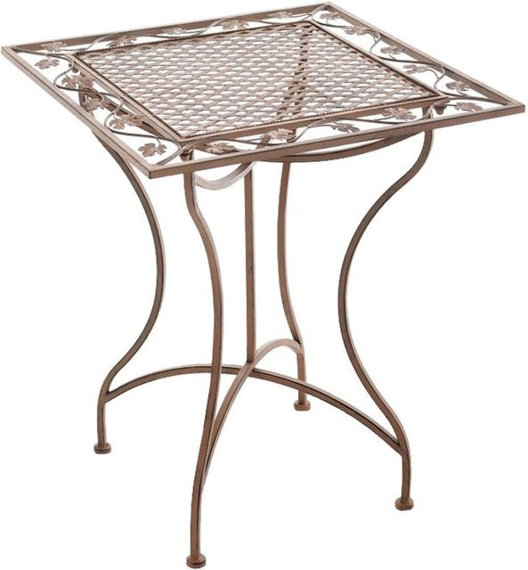 CLP Gartentisch Asina quadratisch aus Eisen im Jugendstil mit Blatt-Ornamenten, B/B: 60 x 60 cm - Bild 1