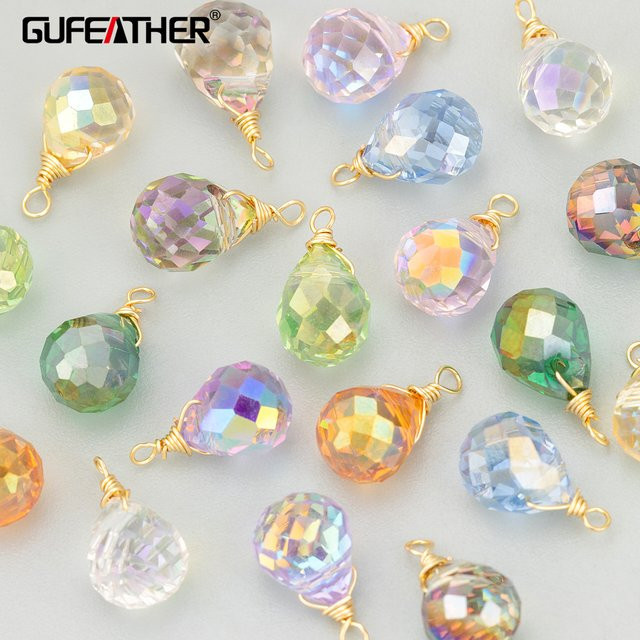 Gufeather Charms, 18k vergoldet, Kupfer, DIY Anhänger, 10 Stück - Bild 1