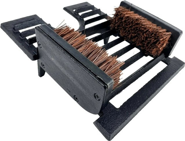 Relaxdays Schuhabstreifer aus Gusseisen in Schwarz mit Bürsten und Schuhauszieher, B/T/H: 10,5 x 21,5 x 26,5 cm - Bild 1