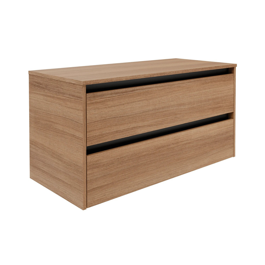 Fackelmann Waschtischunterschrank Vita mit 2 Schubladen, Farbe Oak/Braun, B/T/H: 100,4 x 51,6 x 46,5 cm - Bild 2