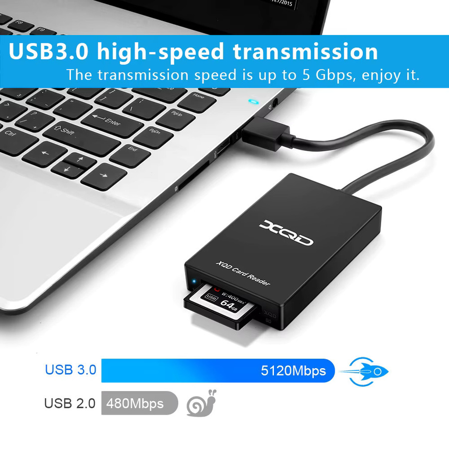 Sony Multifunktionaler XQD und SD Kartenleser mit USB-C und USB 3.0 Anschluss, 5Gbps Geschwindigkeit, Schwarz - Bild 2